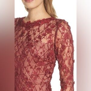 Tadashi Shoji 3D Flowers Lace Dress